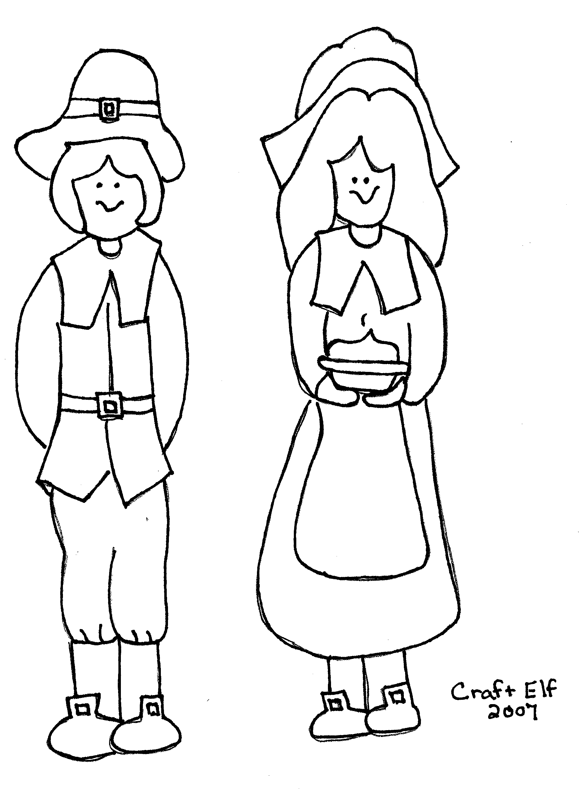 free pilgrim coloring pattern